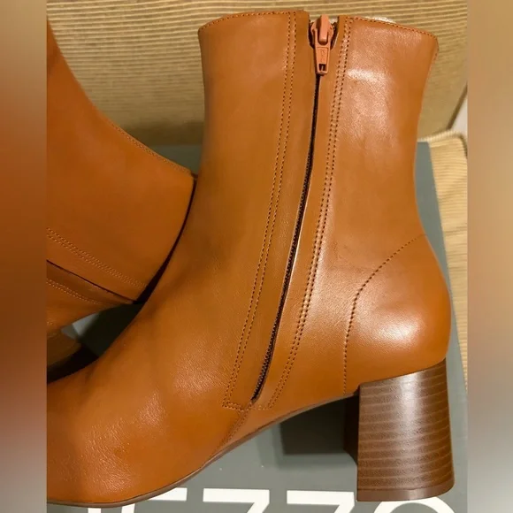 NWT Arezzo Women's Rebecca Mid-Block Leather Booties - Size 8.5 - Picture 12 of 14